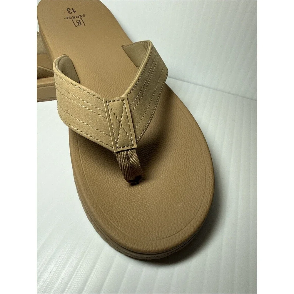 George Tan Flip Flops Men sz 13 NWOT never Worn